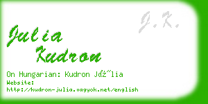 julia kudron business card